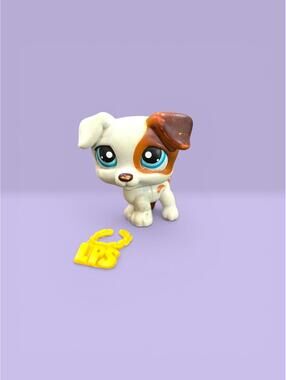 Littlest Pet Shop Jack Russell Dog #151 with LPS Necklace Accessory